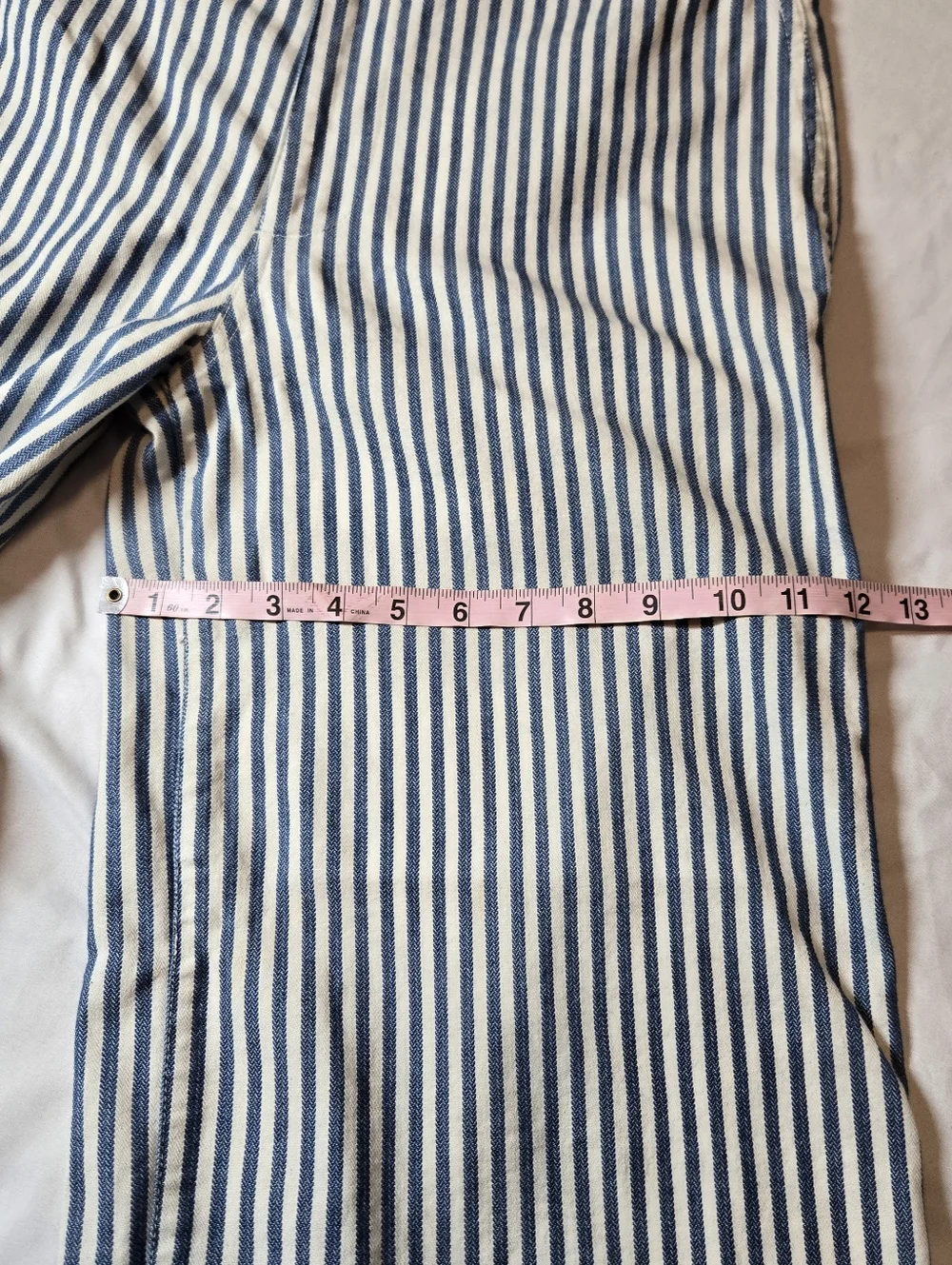 Madewell Emmett Wide-Leg Crop Pants Railroad Stripe Blue & White 27x24 - Picture 7 of 10